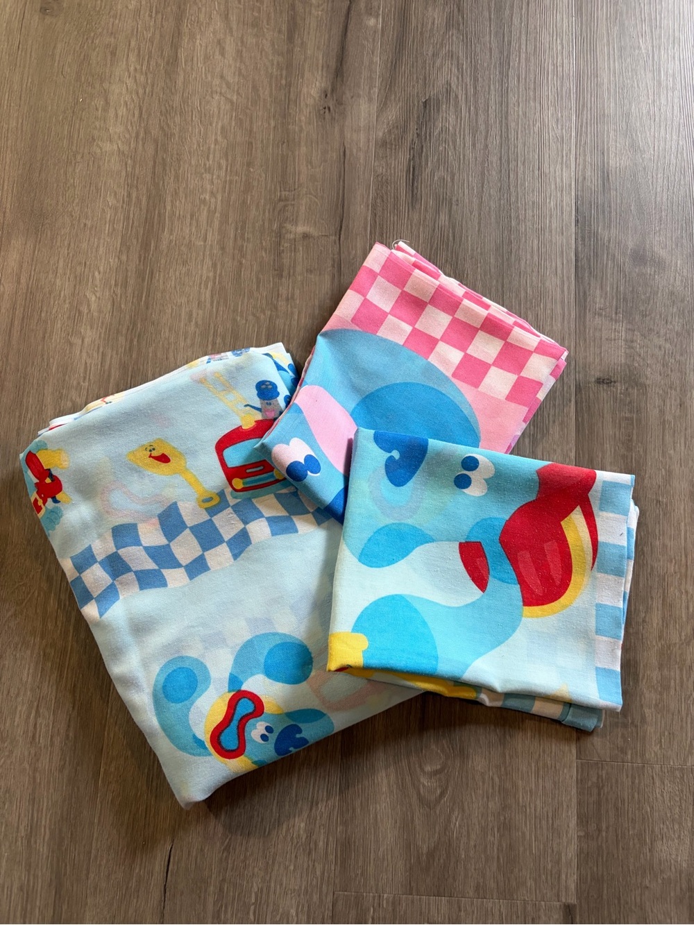 Vintage Blues Clues Twin Flat Sheet & Two Pillow Cases
